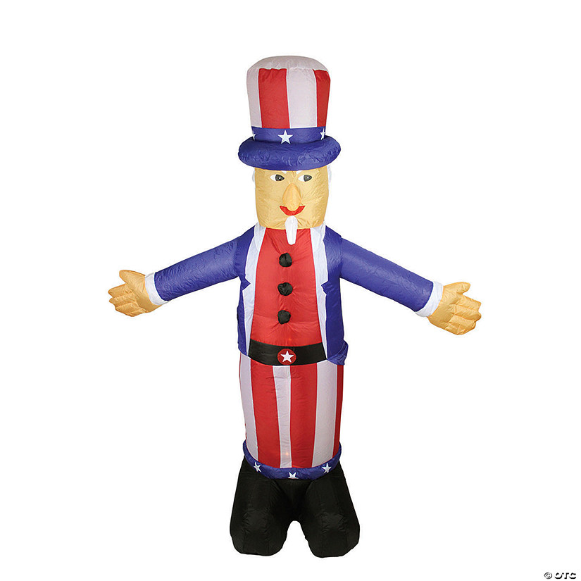 Northlight Inflatable White and Red Lighted Standing Uncle Sam Outdoor Decor  70-Inch Image