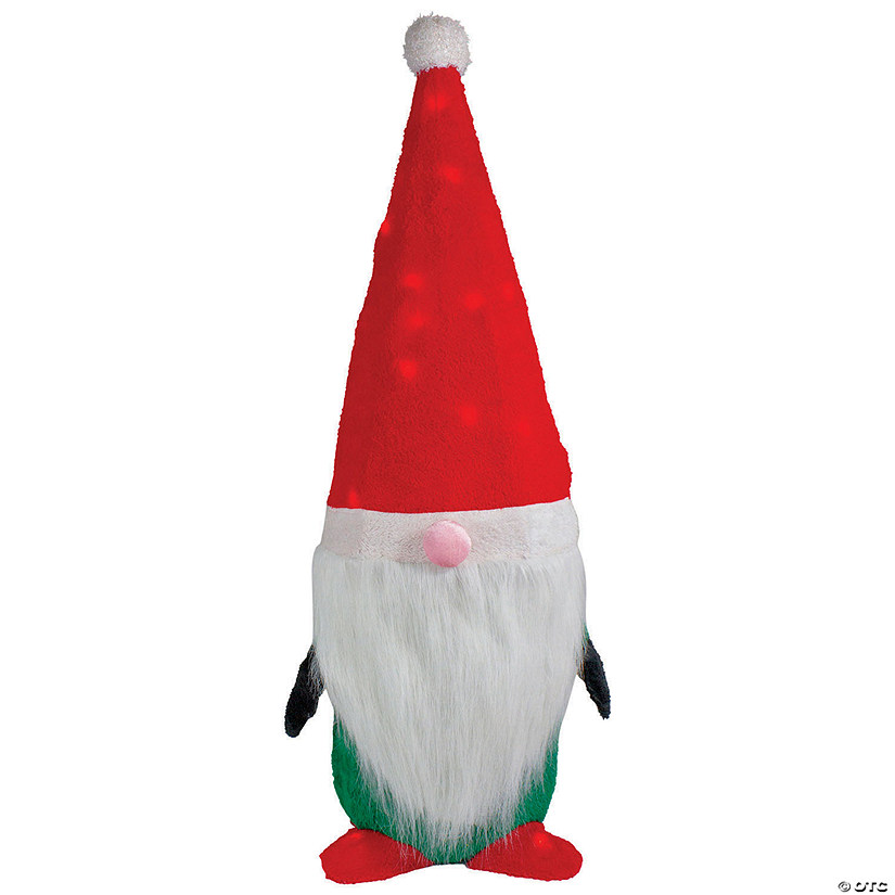 Northlight Lighted Red and Green Christmas Gnome Yard Decoration  35-inch Image