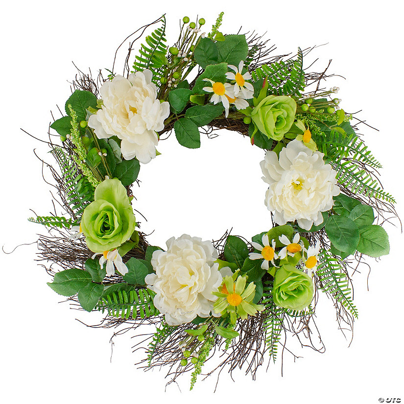 Northlight mixed floral artificial spring wreath  22-inch Image