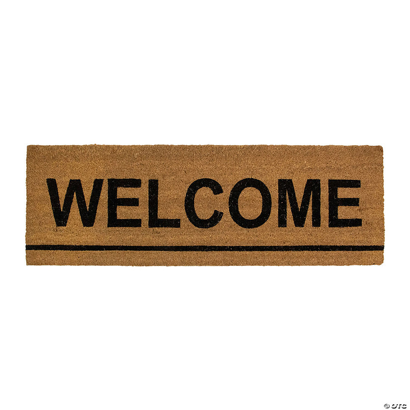 Northlight Natural Coir Outdoor Rectangular "Welcome" Doormat 16" Proper 48" Image