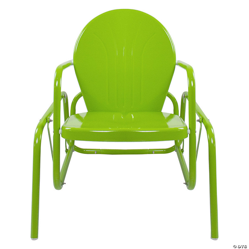 Northlight Outdoor Retro Metal Tulip Glider Patio Chair Lime Green Image