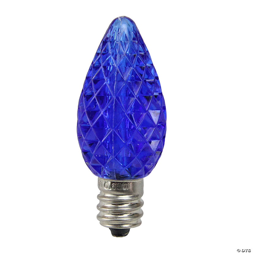 Northlight Pack of 25 Faceted C7 LED Blue Christmas Replacement Bulbs Image