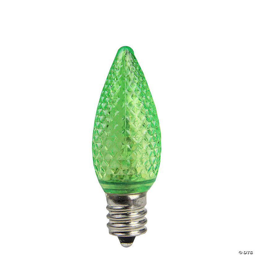 Northlight Pack of 25 Faceted LED C7 Green Christmas Replacement Bulbs Image