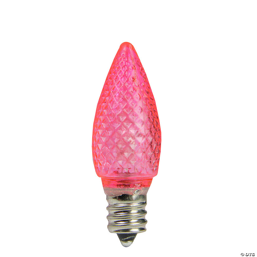 Northlight Pack of 25 Faceted LED C7 Pink Christmas Replacement Bulbs Image