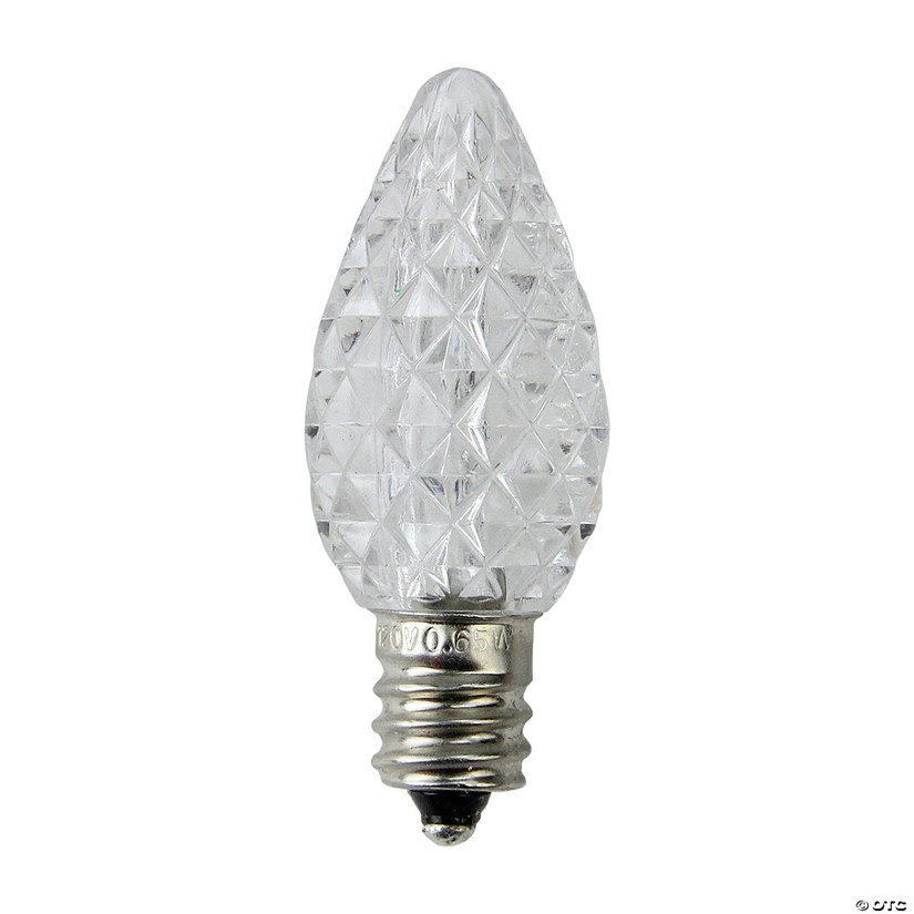 Northlight Pack of 25 Faceted LED C7 Pure White Christmas Replacement Bulbs Image