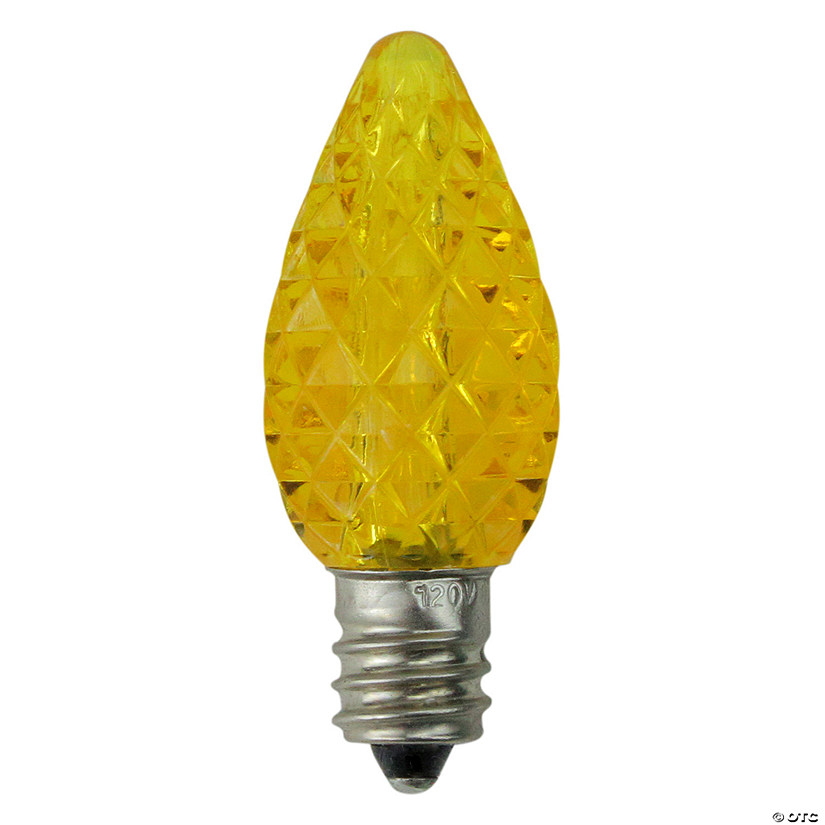 Northlight Pack of 25 Faceted LED C7 Yellow Christmas Replacement Bulbs ...