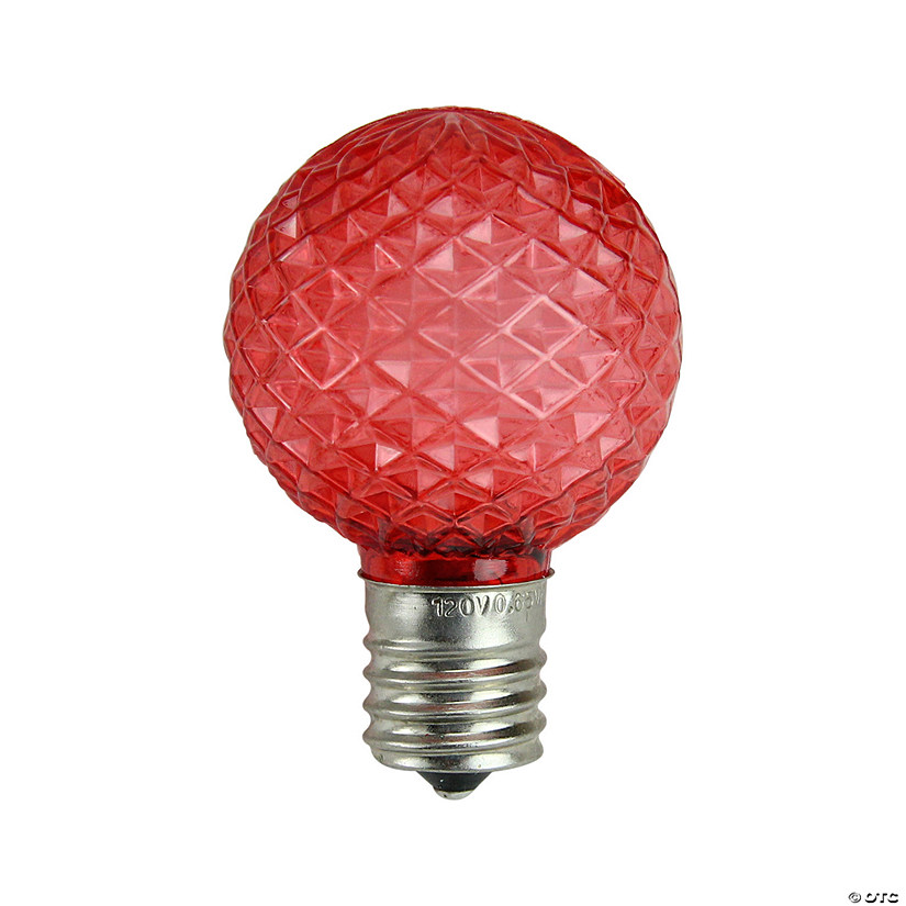 Northlight Pack of 25 Faceted LED G40 Red Christmas Replacement Bulbs Image