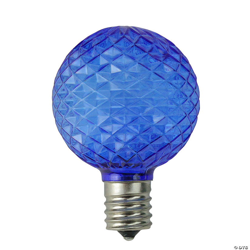 Northlight Pack of 25 Faceted LED G50 Blue Christmas Replacement Bulbs Image