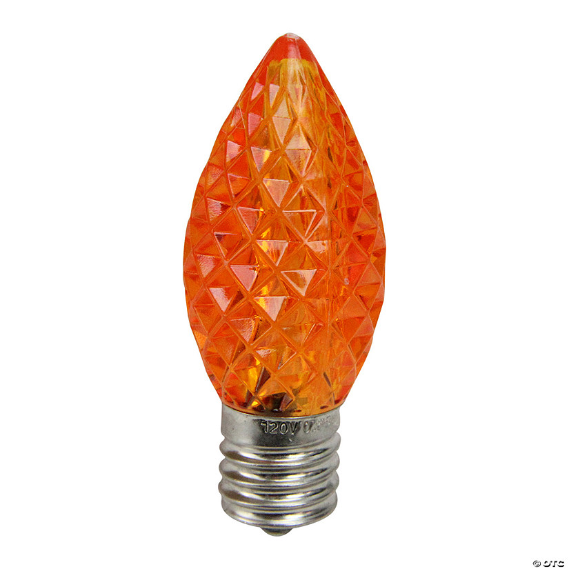 Northlight Pack of 25 Faceted LED Orange C9 Christmas Replacement Bulbs Image