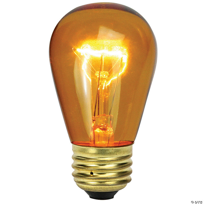 Northlight Pack of 25 Incandescent S14 Amber Christmas Replacement Bulbs Image