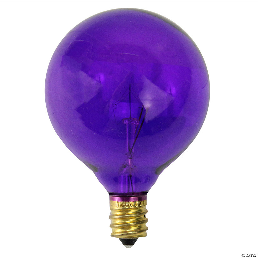Northlight Pack of 25 Purple Transparent G50 Christmas Replacement Bulbs Image