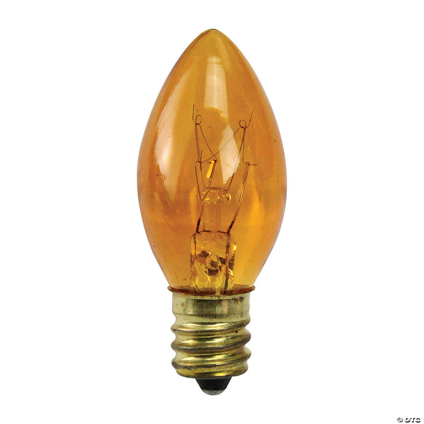 Northlight Pack of 25 Transparent C7 Orange Christmas Replacement Bulbs Image
