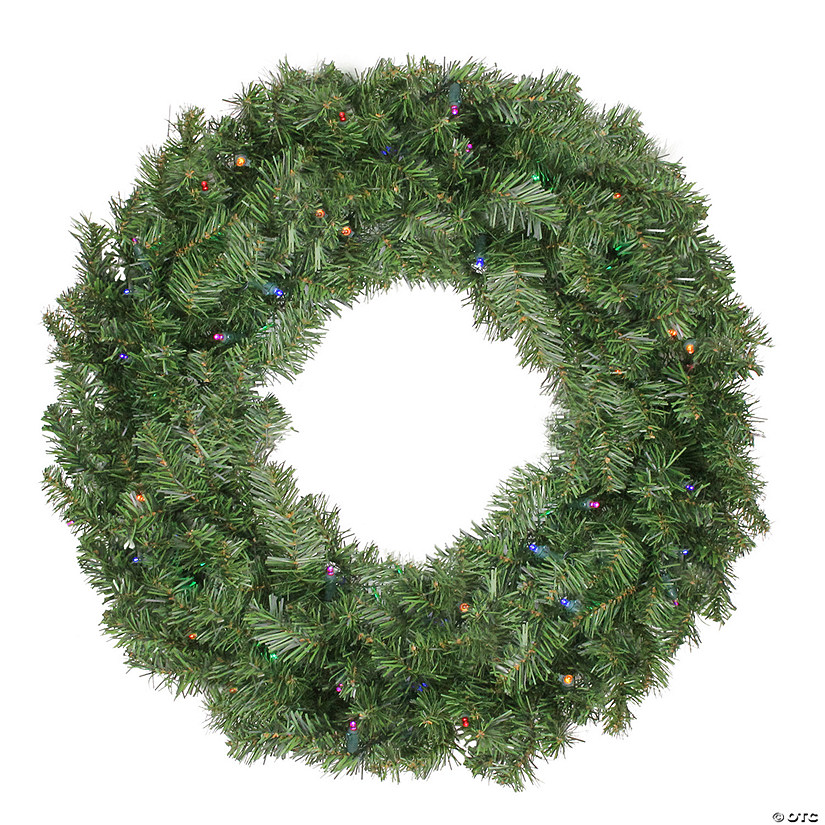 Northlight Pre-Lit Canadian Pine Artificial Christmas Wreath - 24-Inch  Multi Lights Image