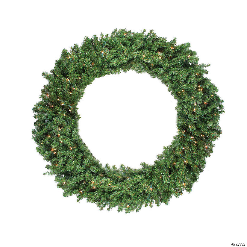 Northlight Pre-Lit Canadian Pine Artificial Christmas Wreath - 48-Inch  Clear Lights Image