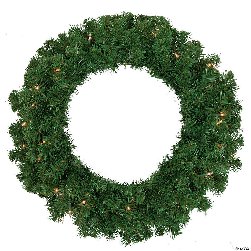 Northlight Pre-Lit Dorchester Pine Artificial Christmas Wreath  24-Inch  Clear Lights Image