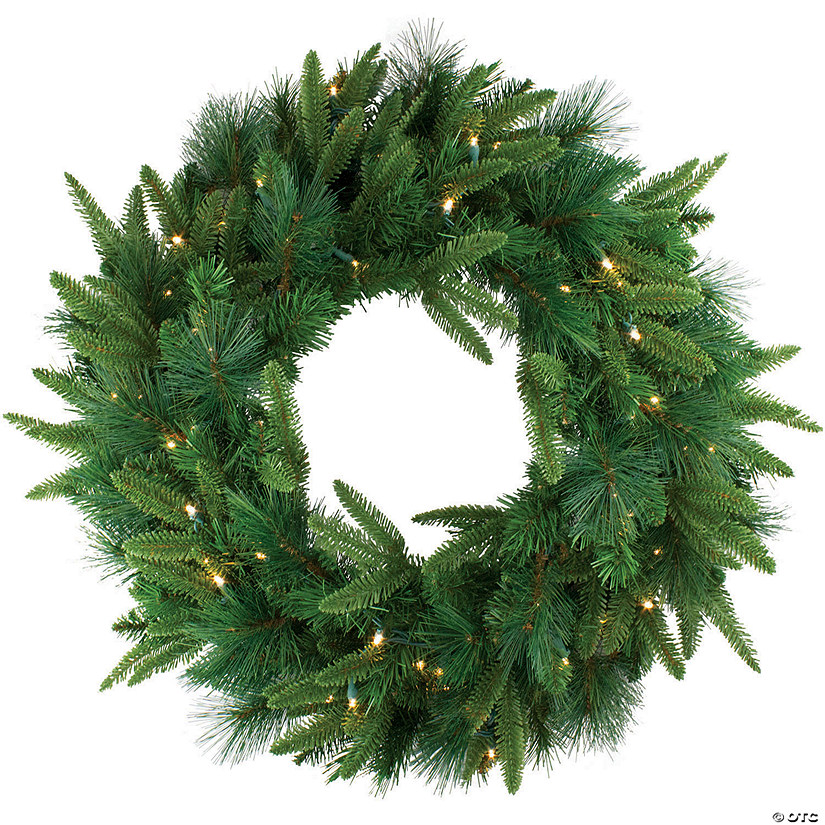Northlight Pre-Lit Green Mixed Rosemary Emerald Angel Pine Artificial Christmas Wreath - 30-Inch  Clear Lights Image