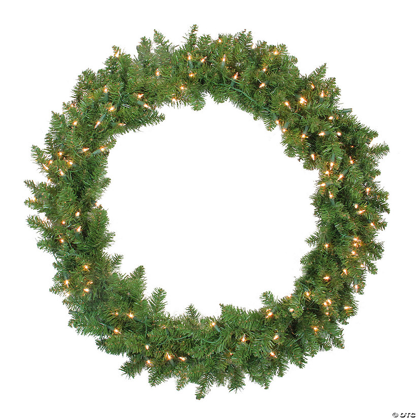 Northlight Pre-Lit Rockwood Pine Artificial Christmas Wreath  36-Inch  Clear Lights Image