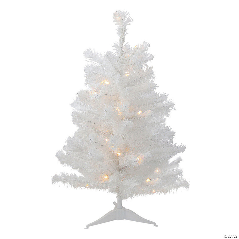 Northlight Pre-Lit Snow White Medium Artificial Christmas Tree  2 Ft - Clear LED Lights Image