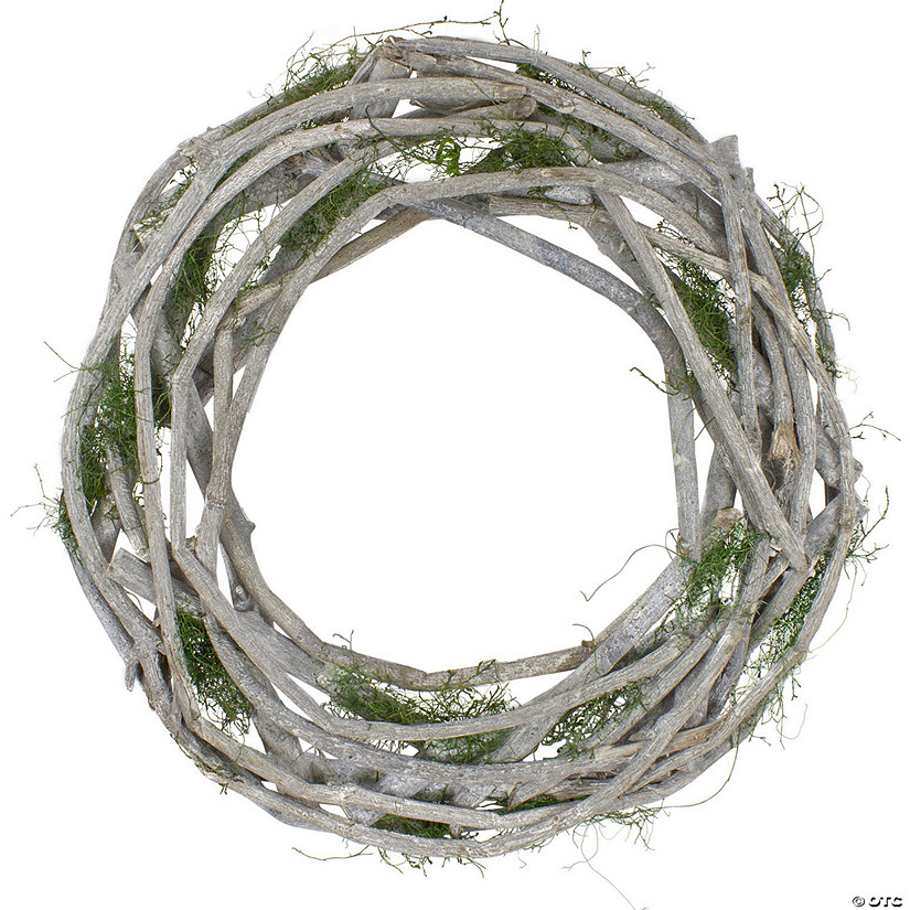 Northlight twig and moss white artificial spring wreath - 14-inch  unlit Image