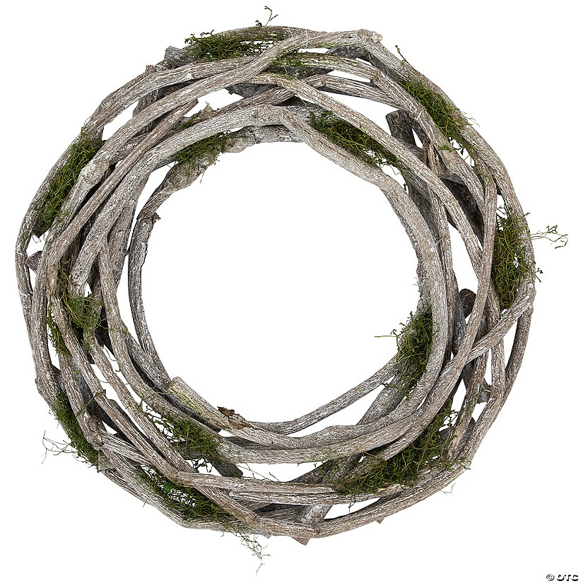 Northlight twig and moss white artificial spring wreath - 14-inch  unlit Image