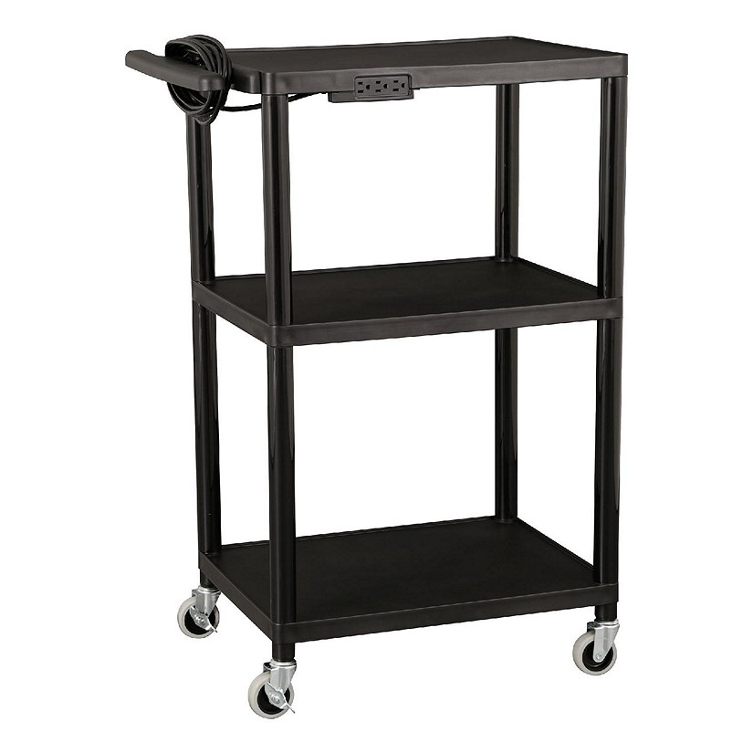 Norwood Commercial Furniture Norwood Commercial Furniture Adjustable-Height Plastic AV Cart with Power Image