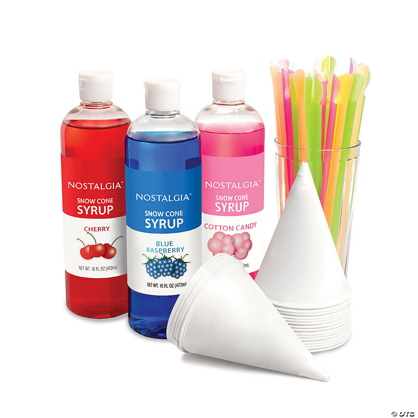 Nostalgia 16-Ounce Snow Cone Syrups and Supplies Party Kit Image