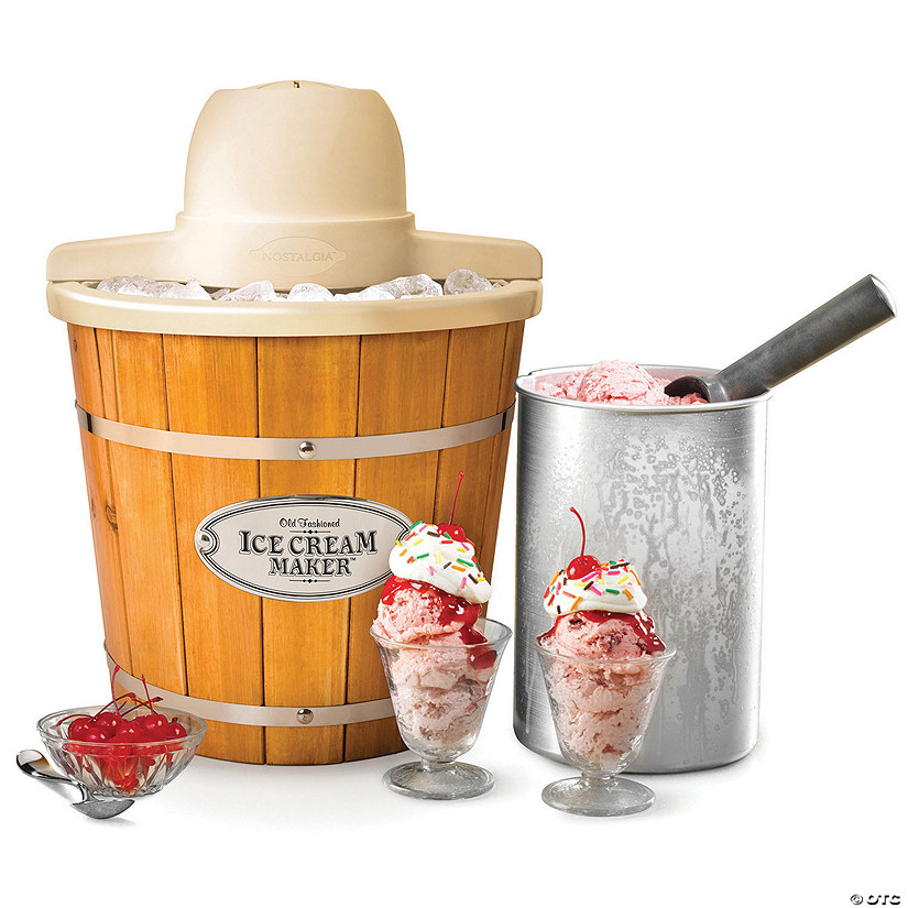 Nostalgia 4-Quart Electric Wood Bucket Ice Cream Maker Image