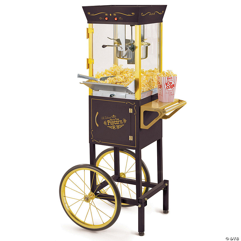 Nostalgia 53" Vintage 8-Oz. Popcorn Cart, Black Image