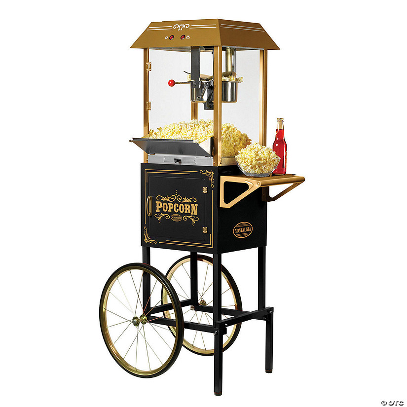 Nostalgia 59" Vintage 10-Ounce Popcorn Cart - Black Image