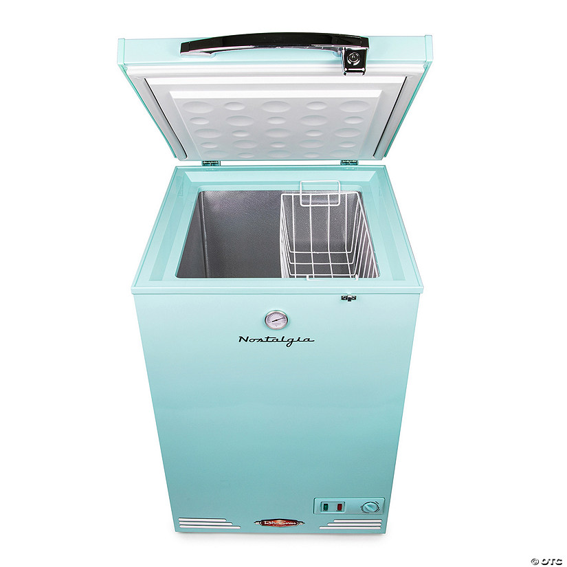 Nostalgia Classic Retro 3.5 Cu.Ft. Refrigerator & Chest Freezer, Aqua Image