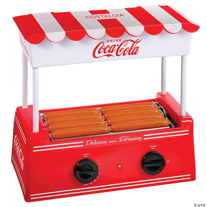 Nostalgia Coca-Cola Hot Dog Roller and Bun Warmer, 8 Hot Dog and 6 Bun Capacity Image