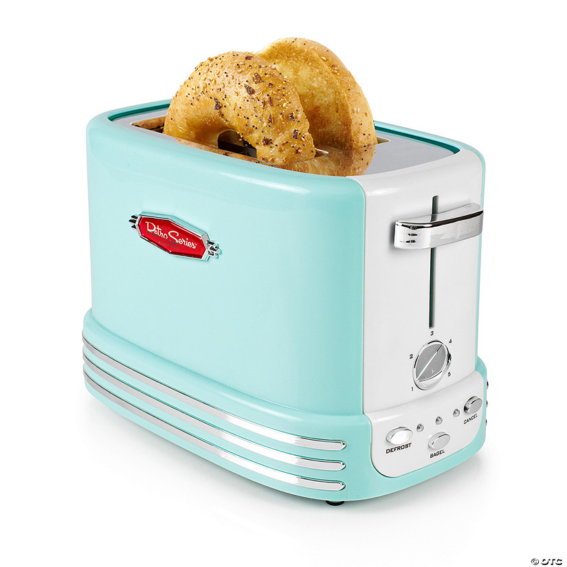 Nostalgia Retro 2-Slice Bagel Toaster, Aqua Image