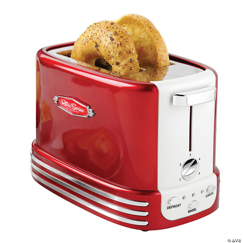 Nostalgia Retro 2Slice Bagel Toaster, Red
