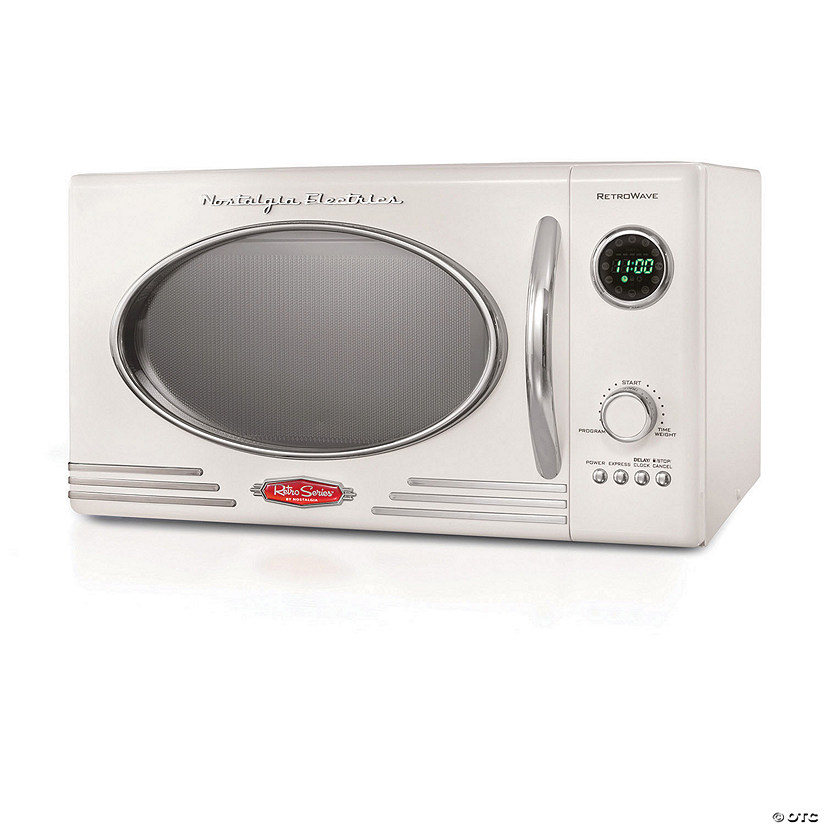 Nostalgia Retro 800-Watt Countertop Microwave Oven, Ivory Image