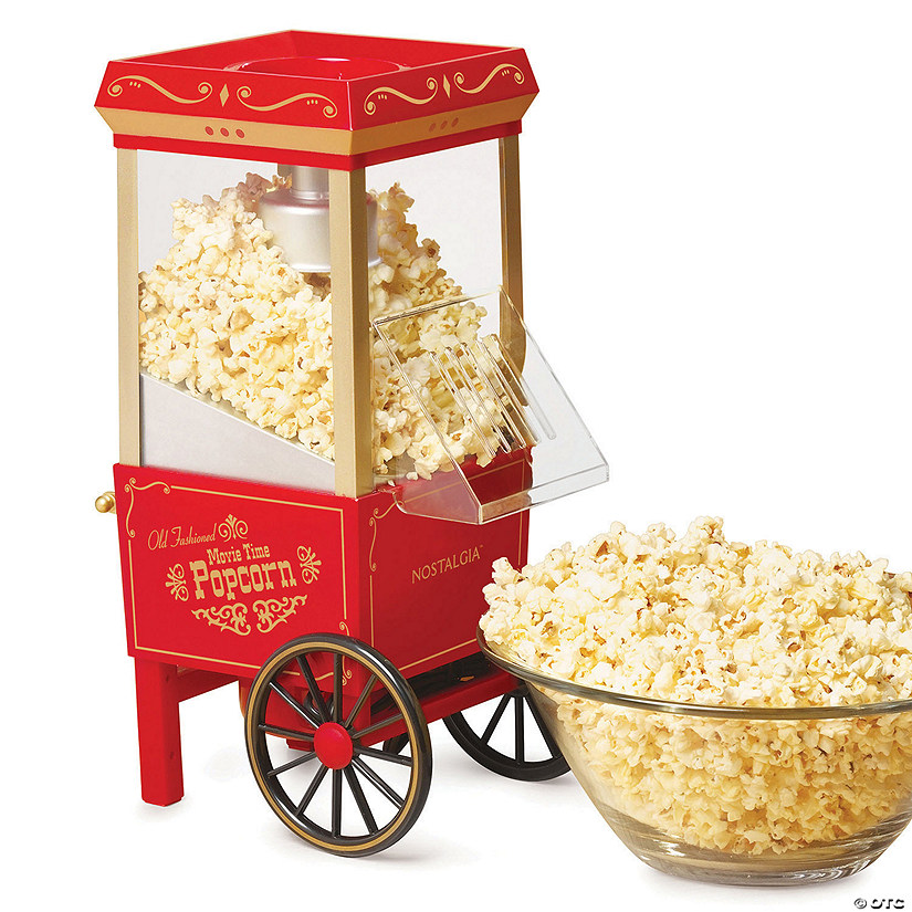 Nostalgia Vintage 12-Cup Hot Air Popcorn Maker, Red Image