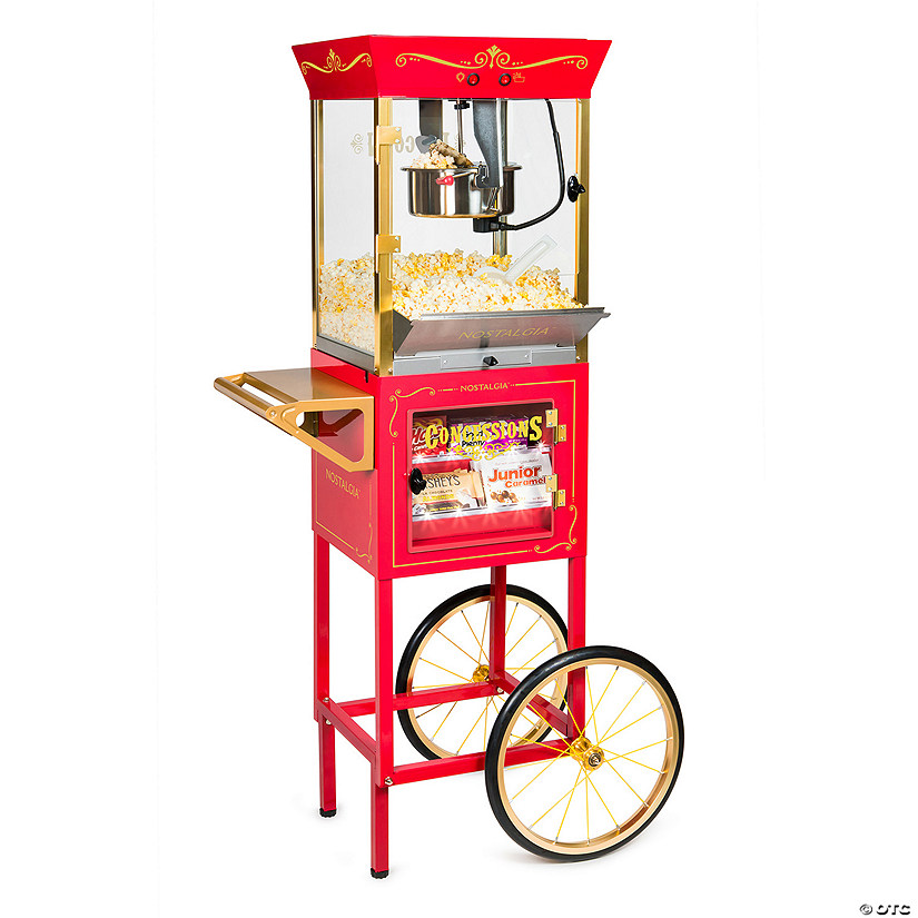 Nostalgia Vintage New 10-Ounce Professional Popcorn & Concession Cart - 59 Inches Tall Image