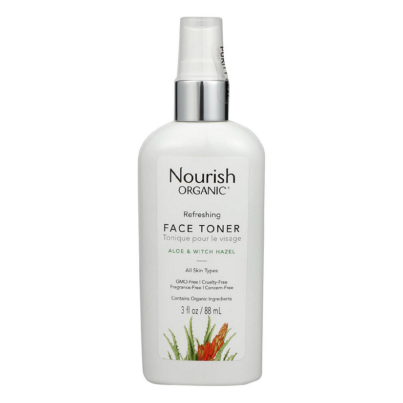 Nourish Organic Face Toner - Refreshing and Balancing - Rosewater and Witch Hazel - 3 oz Image