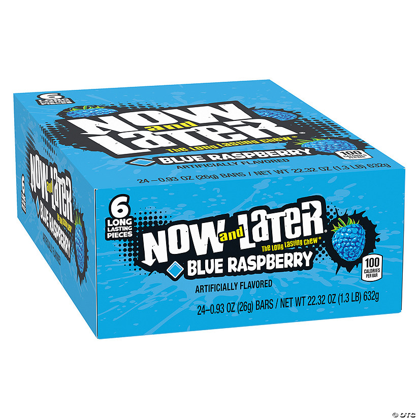 Now &amp; Later<sup>&amp;#174;</sup> Blue Raspberry Fruit Chews Candy - 24 Pc. Image