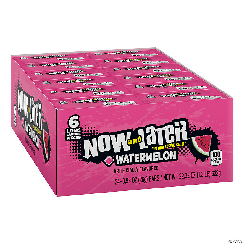 Now & Later<sup>&#174;</sup> Watermelon Fruit Chews Candy - 24 Pc. Image