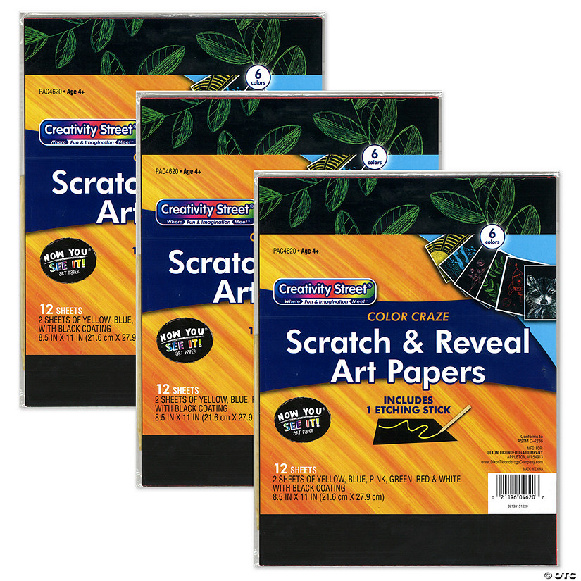 Now You See It! Art Paper, Color Craze, 12 Sheets Per Pack, 3 Packs Image