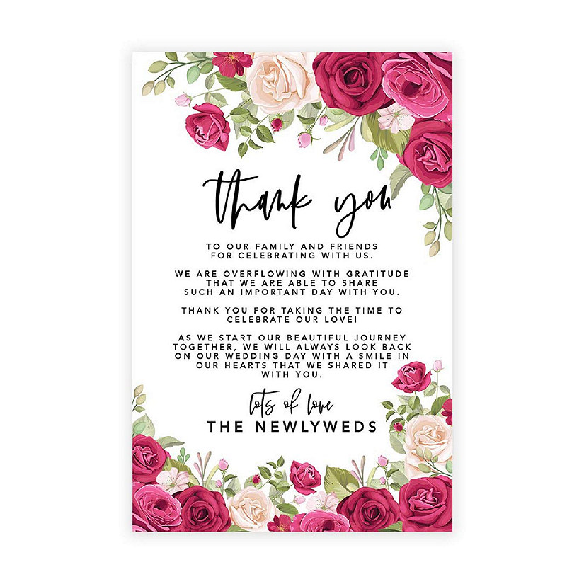 Nude Deep Red Roses TY Card 4x6IN 56PC Image
