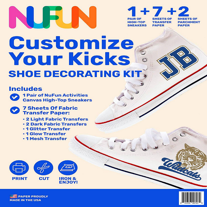 NuFun Activities Canvas High Top Sneaker/Shoes - Adult/Unisex - White - Size 6 - Pair Image