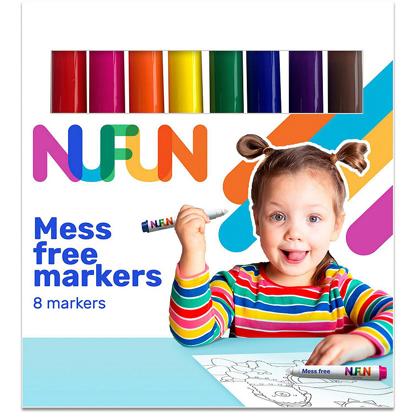 NuFun Activities Mess Free Coloring Markers, 8 Colors Per Pack Image