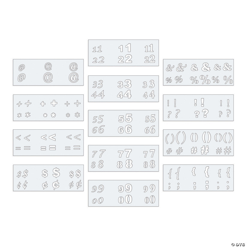 Number & Symbol Stencil Set Discontinued