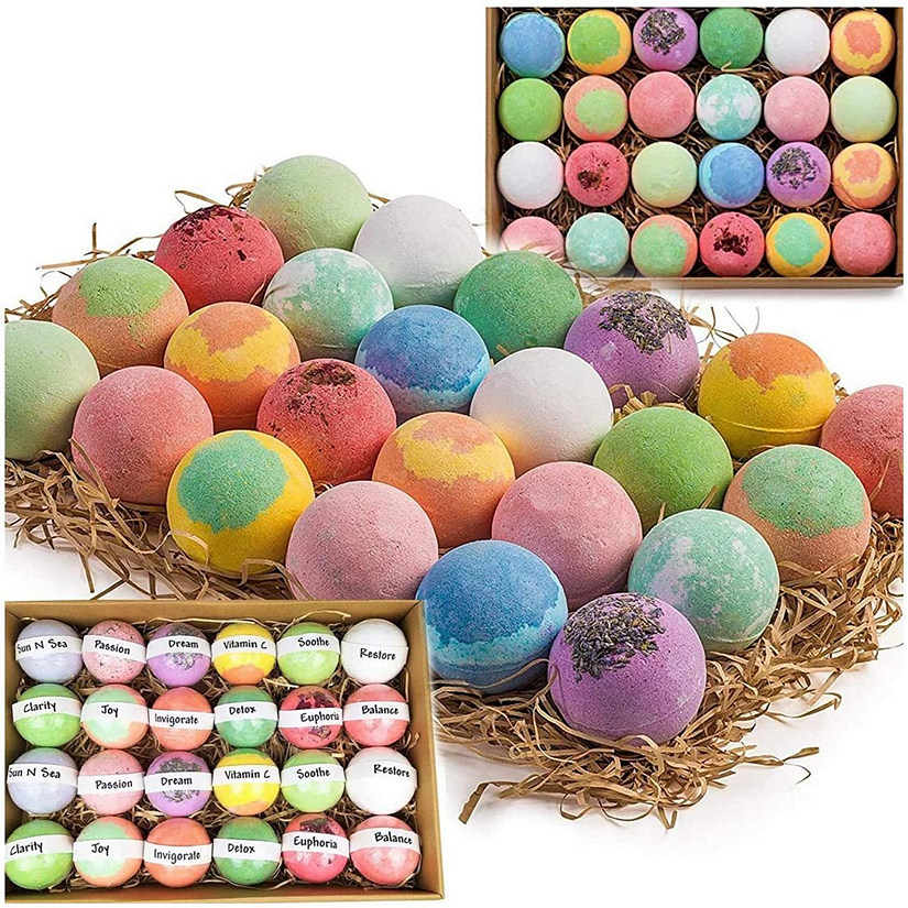 Nurture Me 24 Bath Bombs, Large, Natural with Shea & Cocoa Butter Image