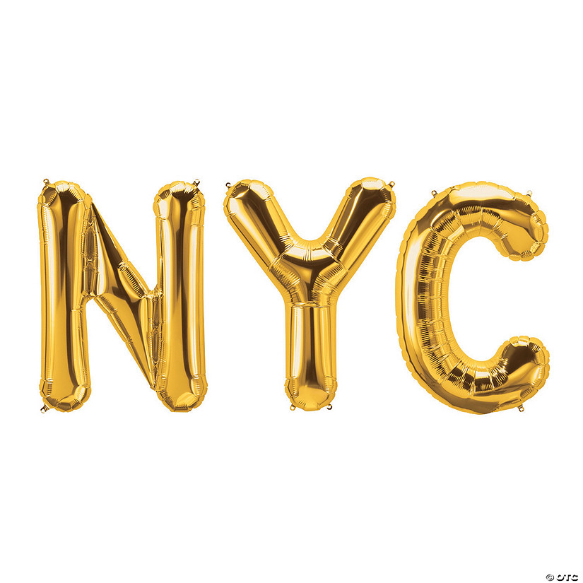 NYC Gold 34" Mylar Balloon Kit - 3 Pc. Image