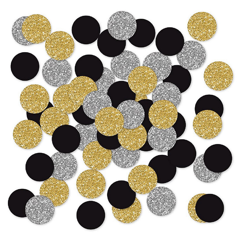 NYE Gold Silver Black Confetti, 180-Pack Image