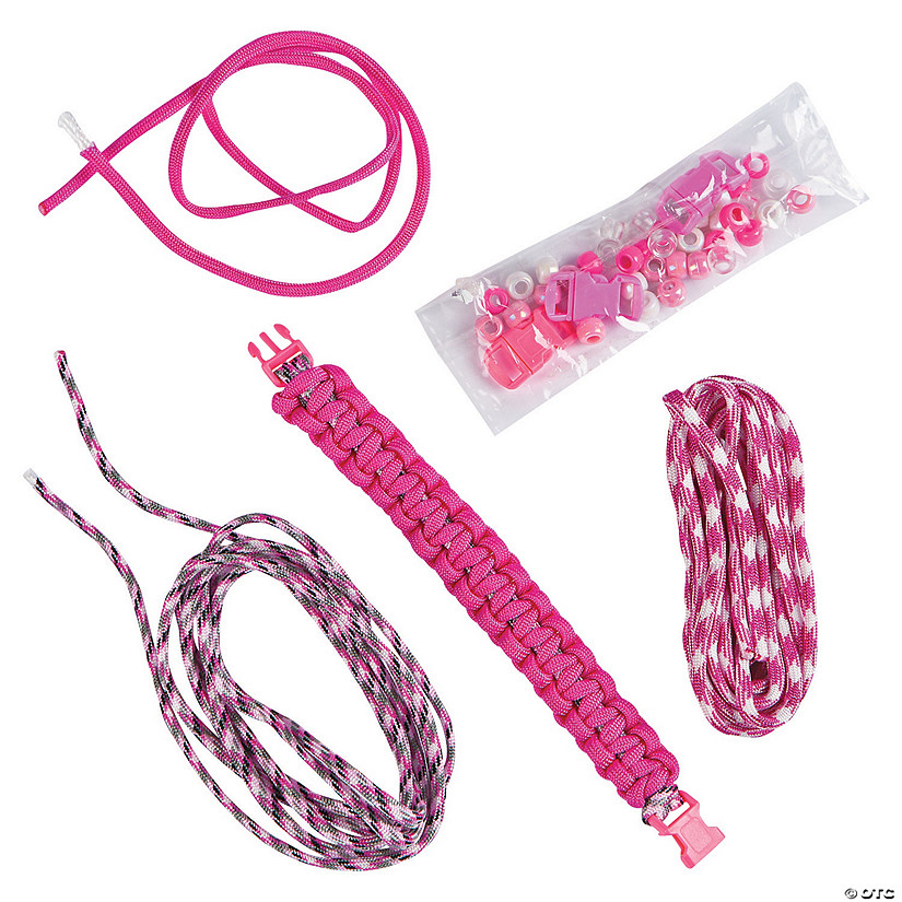 Nylon Pink Paracord Bracelet Craft Kit - Makes 6 Image