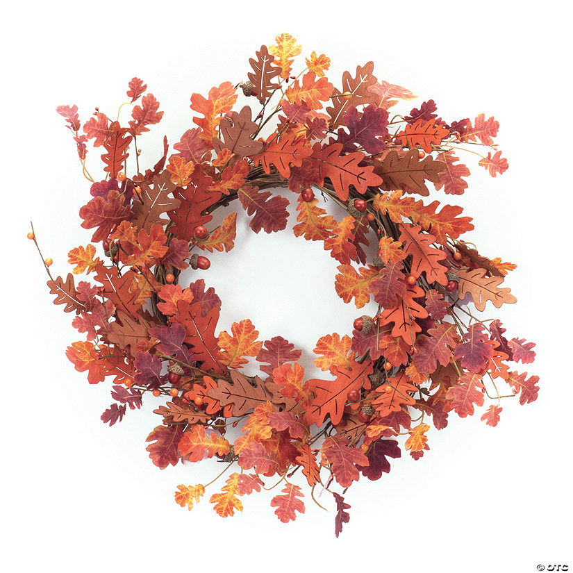Oak Leaf Wreath 21"D Polyester Image