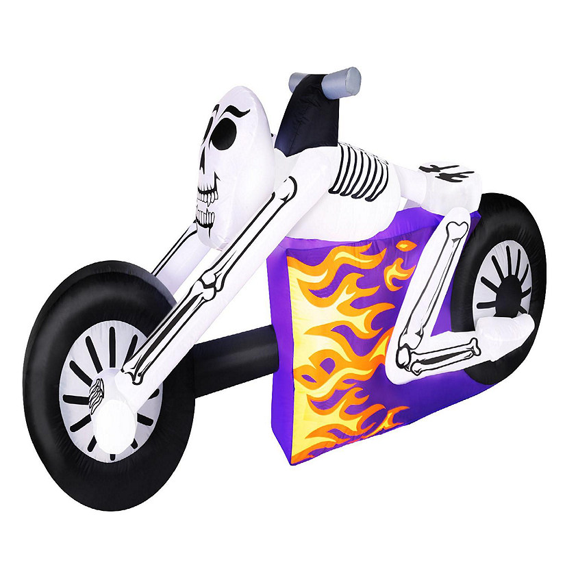 Occasions 7.5' Inflatable Skeleton Cycle , 3 ft Tall, Multicolored Image